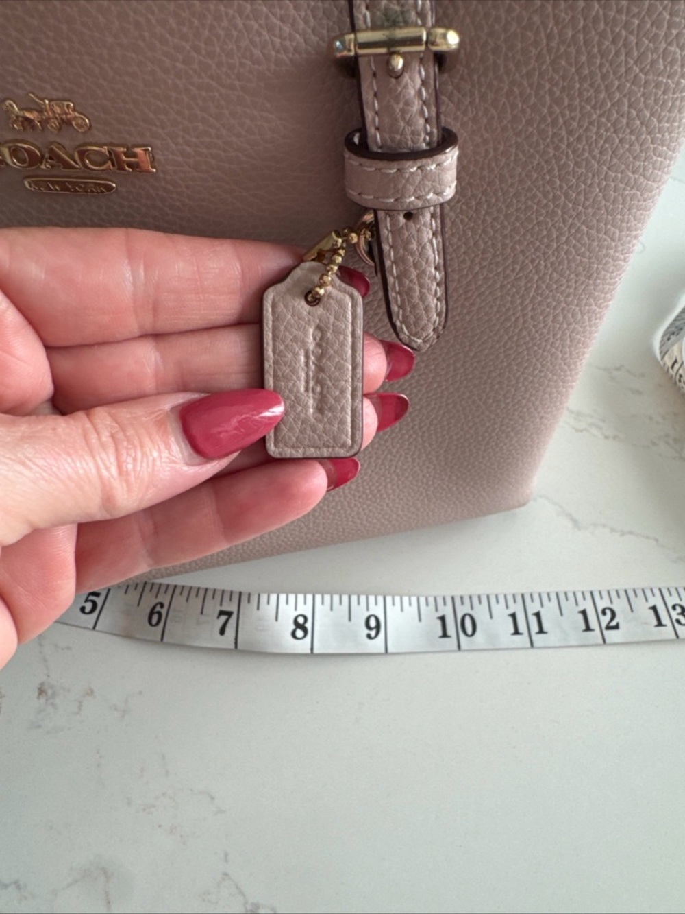 Coach Pebbled Leather Satchel in Dusty Rose with Gold Hardware - Picture 3 of 9